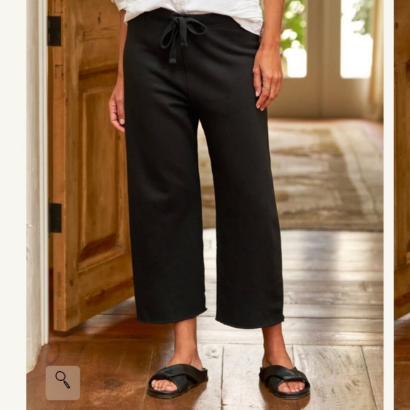 Frank & Eileen Pants - Frank & Eileen Catherine Favorite Sweatpants Size Medium Black Crop Raw Hem